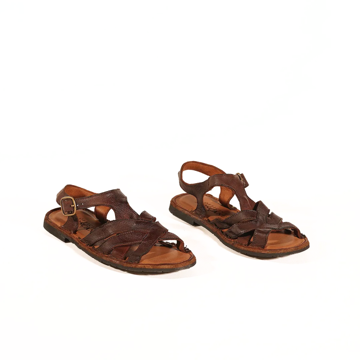 Sandalo donna in pelle - Marrone