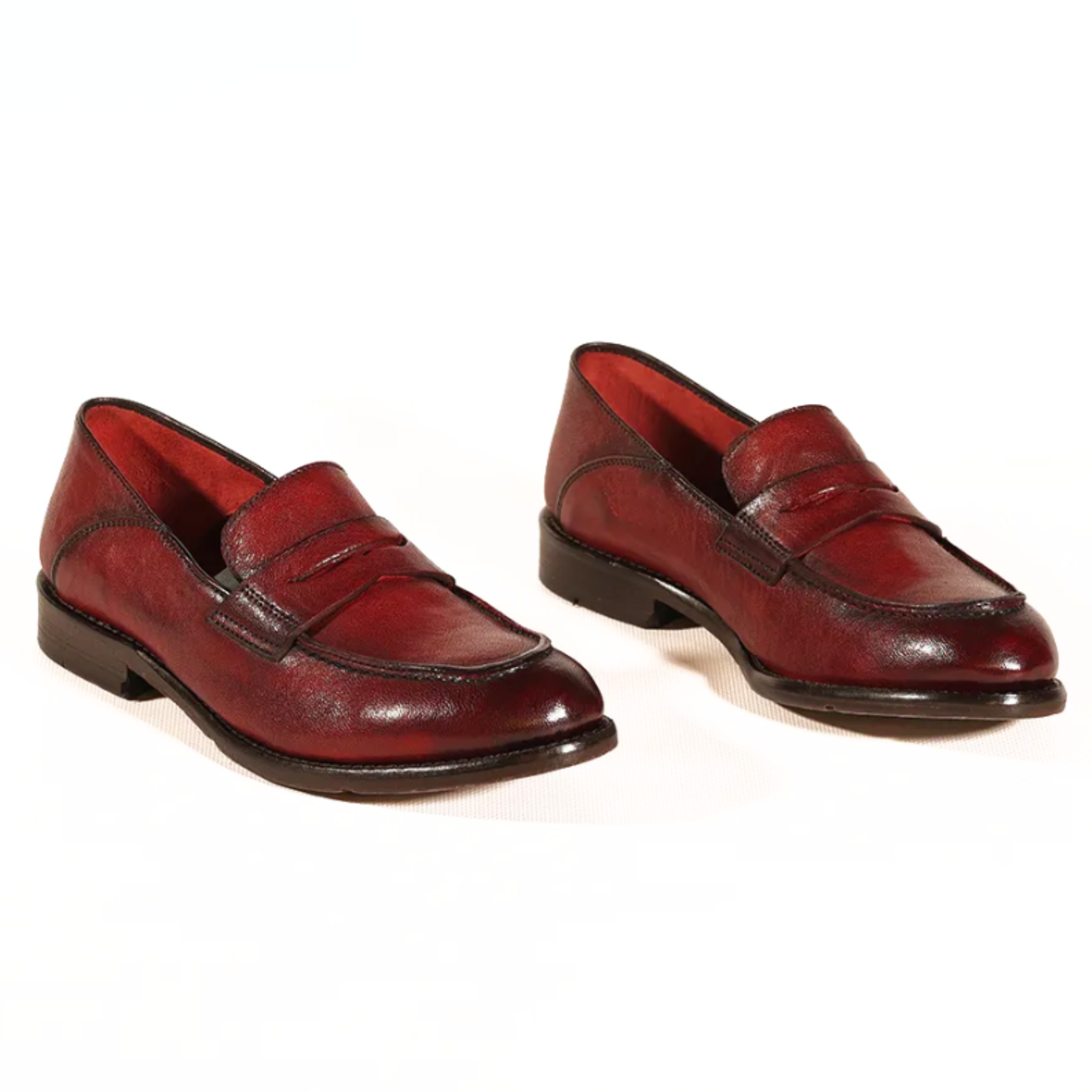 Mocassino in pelle Penelope - Rosso Inglese