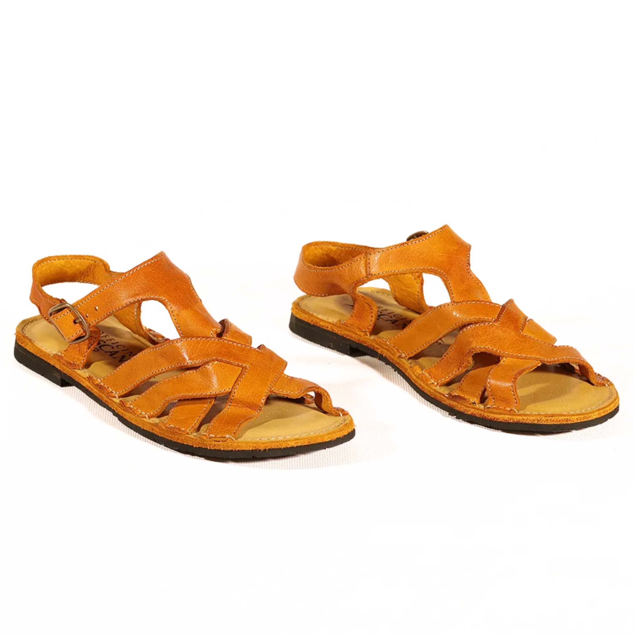 Sandalo donna in pelle - Giallo