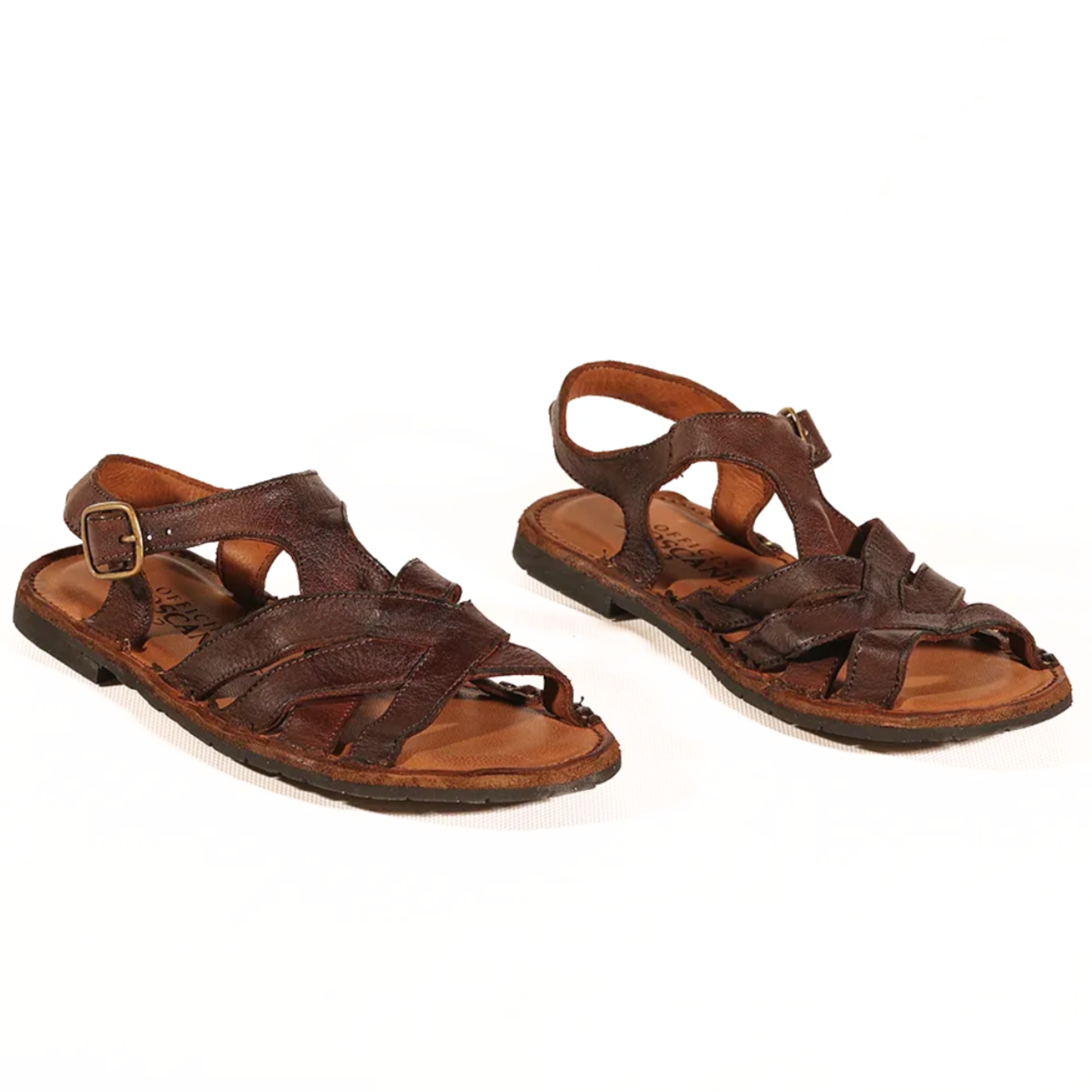 Sandalo donna in pelle - Marrone