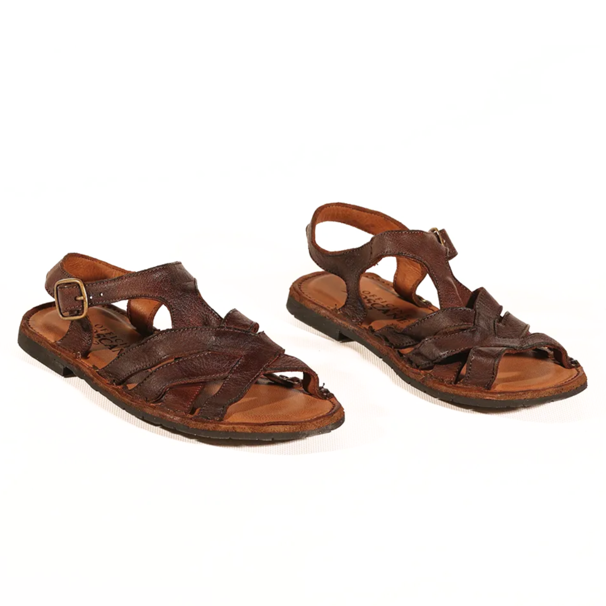Sandalo donna in pelle - Marrone